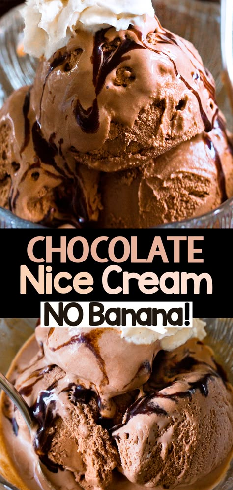 Chocolate Nice Cream Recipe (Without Bananas!) Nice Cream Recipes Healthy, Nice Cream Recipes Vegan, Yonanas Recipes, Nice Cream Recipes, Healthy Nice Cream, Ella Vegan, Natural Desserts, Vegan Nice Cream, Healthy Chocolate Recipes