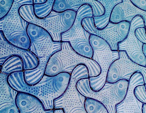 Fish pattern | Flickr - Photo Sharing! Fish Tessellation, Fish Textiles, Fish Pattern, Tessellation Patterns, Ink Drawings, Image Of Fish, Rare Fish, Fish Scale Pattern, Fish Illustration