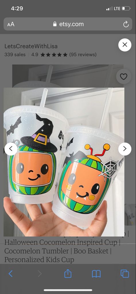 Cocomelon Halloween Party, Cocomelon Halloween, Personalized Kids Cups, Halloween Party Ideas, Shop Inspiration, Kids Cups, Studio Ideas, Craft Studio, Fun Crafts For Kids