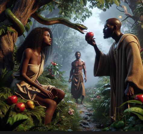 Black Adam And Eve, Egypt Gods, Children Of Eden, Spiritually Healthy, Gemini Moon, Biblical Stories, Hebrew Art, Black Literature, Black Royalty