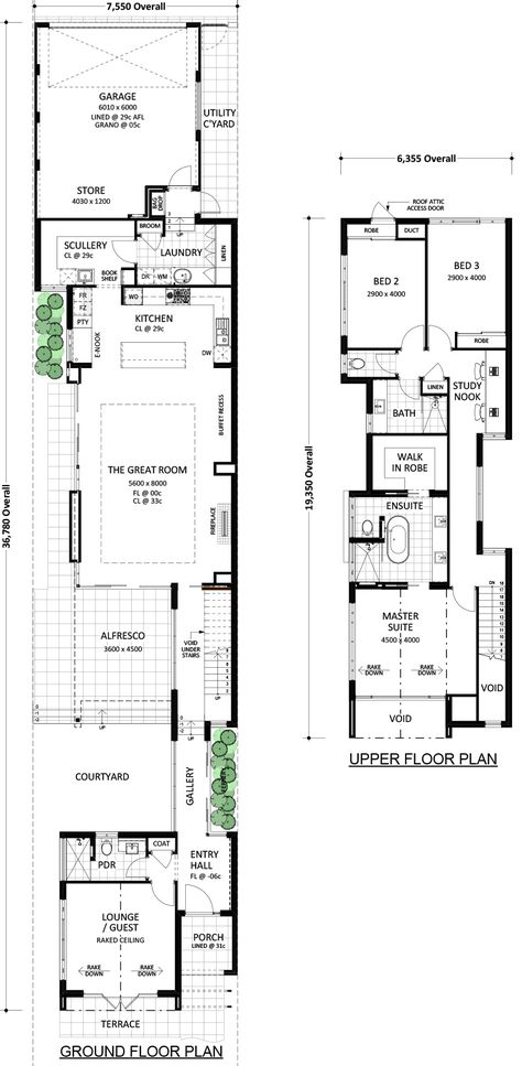 #38 - Residential Attitudes Industrial House Floor Plans, Long Floor Plan, Industrial House Plans, Beach House Floor Plans, Modern Home Designs, Narrow House Designs, Narrow House Plans, Narrow Lot House, Narrow Lot House Plans