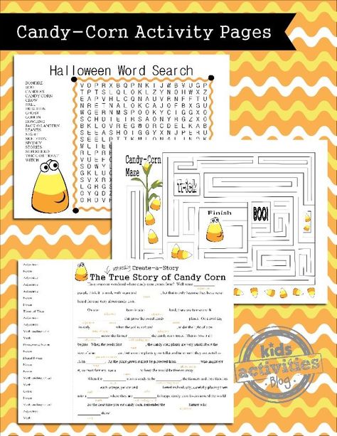 Printable Halloween Games for Kids {Candy Corn Theme} - http://kidsactivitiesblog.com/47589/printable-halloween-games-kids Halloween Mad Libs, Corn Theme, Printable Halloween Games, Halloween Mad, Halloween Maze, Halloween Word Search, Halloween Class Party, School Halloween Party, Halloween Games For Kids