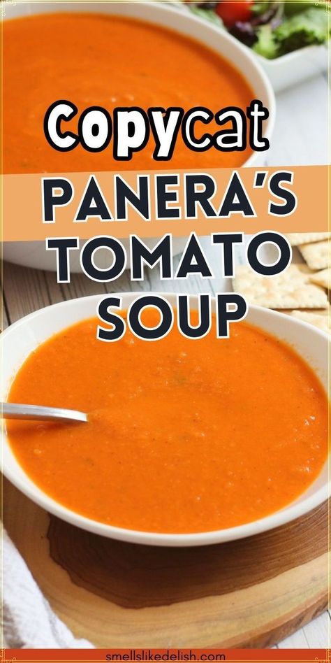 Panera Bread's Tomato Soup is a beloved comfort food that's perfect 
for any season. This creamy and flavorful soup is packed with the rich 
taste of tomatoes, herbs, and spices. With this copycat recipe, you can 
recreate the magic of Panera's tomato soup right in your own kitchen.
This recipe captures the essence of Panera's tomato soup, with its 
velvety texture and bold flavor. Panera Tomato Soup Recipe, Panera Soup, Creamy Potato Leek Soup, Creamy Tomato Soup Recipe, Easy Tomato Soup Recipe, Creamy Tomato Basil Soup, Tropical Fruit Salad, Cream Of Tomato Soup, Tomato Soup Easy