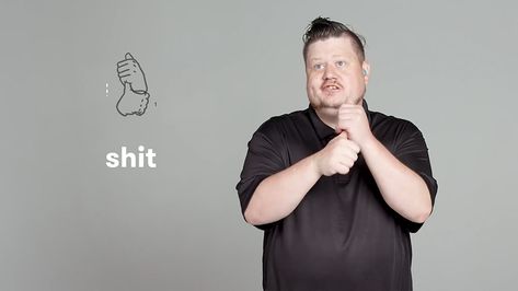 Deaf People Express How To Swear In Sign Language, And It’s Shockingly Entertaining Simple Sign Language, Sign Language Chart, Medical Sign, Sign Language Lessons, Sign Language Phrases, Sign Language Words, British Sign Language, Asl Sign Language, Human Resource Development