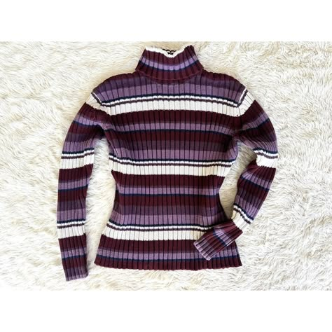 Thick chunky knit striped turtleneck. Great colors!... - Depop Colorful Turtleneck, Clothes Stickers, 70s Clothing, Turtleneck Outfit, Turtle Neck Crop Top, Tight Sweater, 70’s Fashion, Hogwarts Dr, Turtleneck Shirt