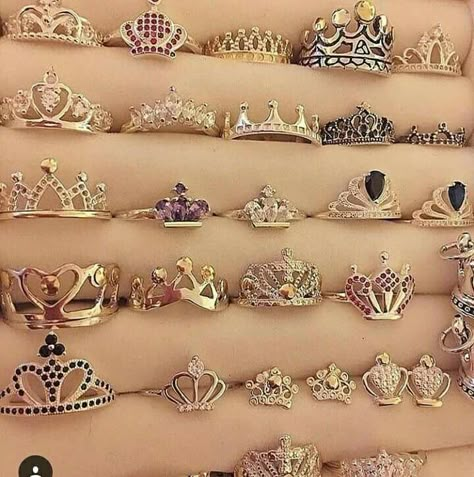 Tiara Ring, Princess Ring, Fashion Ring, Cute Rings, Girly Jewelry, Stylish Jewelry, Pastel Goth, Pretty Jewellery, Bling Bling