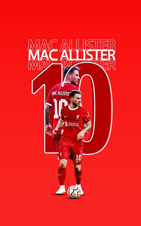 Liverpool Poster Design, Liverpool Football Club Players, Lfc Wallpaper, Alexis Mac Allister, Liverpool Fc Team, Liverpool Poster, Vibrant Wallpaper, Christmas Loungewear, Mac Allister