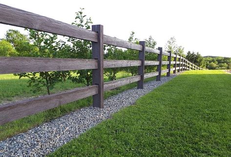 Concrete Fencing, Driveway Fence, Driveway Entrance Landscaping, Post And Rail Fence, Ranch Fencing, Farm Entrance, Commercial Farming, Country Fences, Farm Gate