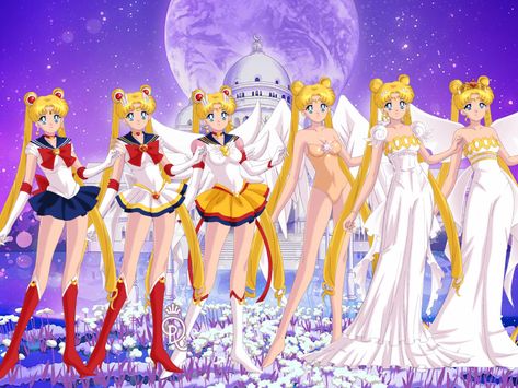 Sailor Moon(Anime Forms) reupload by TohruSempai Sailor Moon Transformation, Sailor Moon Drops, Sailor Moon Background, Moon Kingdom, Sailor Moon Girls, Arte Sailor Moon, Sailor Moon Stars, Sailor Moon Fan Art, Sailor Moon Usagi