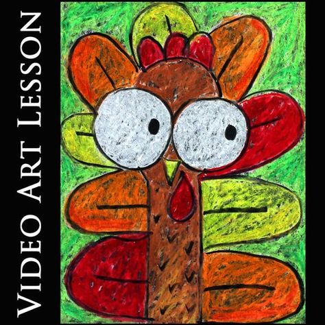 KOOKY THANKSGIVING TURKEY Video Art Lesson | EASY Oil Pastel Drawing Project Fall Art For Upper Elementary, Father’s Day Art Projects, Easy First Grade Art Projects, Preschool Art Fall, 2nd Grade Art Projects Fall, Turkey Directed Drawing For Kids, Turkey Painting For Kids, Thanksgiving Watercolor Paintings Easy, Thanksgiving Art Ideas For Kids