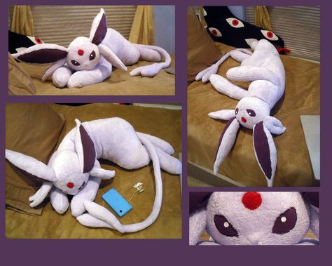 Life Size Espeon Plush by https://www.deviantart.com/sareii on @DeviantArt Espeon Plush, 3d Pokemon, Pokemon Craft, Plushie Patterns, Sewing Stuffed Animals, Pokemon Plush, Plush Pattern, My Pokemon, Cute Stuffed Animals