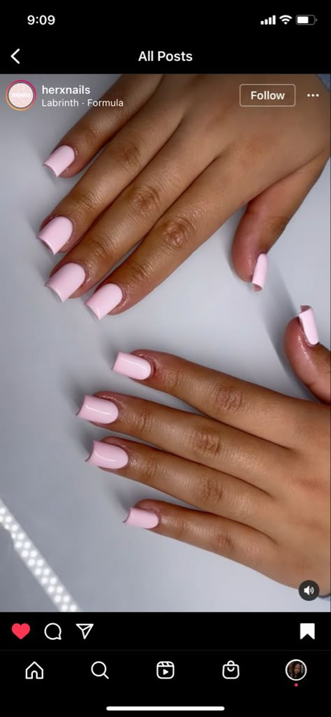 Short Nail Solid Color Ideas, Short Plain Color Nails, Plain Set Acrylic Nails, Gel Nails Ideas Short Solid Color, Plain Set Nails, Short Basic Nail Sets, Short Square Acrylic Nails One Color, Plain Solid Color Nails, Medium Nails Acrylic Square Pink