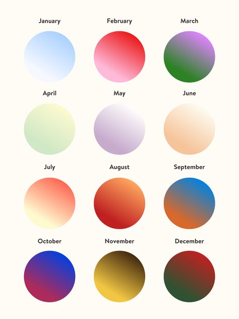 Colors of the Month: Which Color Represents each Month of the Year? – Sunday Citizen Color Palette For Each Month, Nail Color By Month, Month Colors Chart, Nail Colors By Month, Colors Of The Months, Themes For Each Month Of The Year, Color For Each Month, Months Color Palette, Month Of May Color Palette