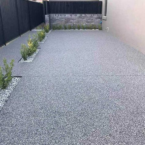 Pebble Concrete Driveway, Pebble Driveway Ideas, Concrete Driveway Ideas, Pebble Concrete, Concrete Patio Resurfacing, Paint For Concrete, Pebble Driveway, Concrete Driveway Resurfacing, Pebble Patio