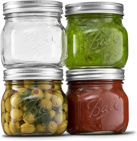 Amazon.com: Ball Wide Mouth Mason Jars (16 oz/Capacity) [4 Pack] with Airtight lids and Bands. For Canning, Fermenting, Pickling, Decor - Freezing, Microwave And Dishwasher Safe. Bundled With SEWANTA Jar Opener: Kitchen & Dining Low Acid Recipes, Fermented Pickles, Water Bath Canning, Wide Mouth Mason Jars, Jar Opener, Amber Glass Jars, Ball Mason Jars, Home Canning, Pickle Jars