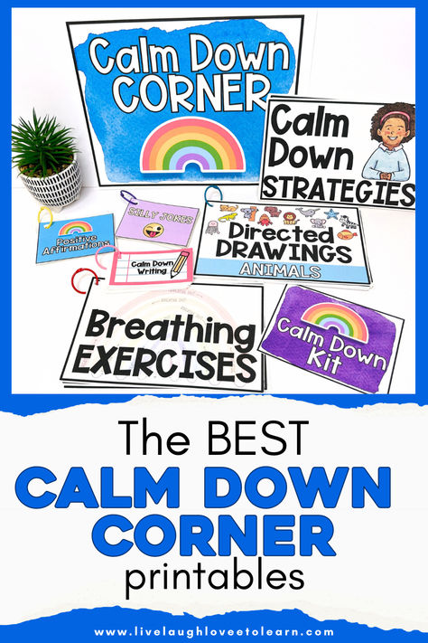 Looking to create a calming space in your classroom? 🌟 Discover the best Calm Down Corner printables to help your students manage their emotions effectively! These resources are perfect for elementary teachers aiming to support students with stress, frustration, and anger. Explore tools that make a difference! 🧠💙  #CalmDownCorner #ClassroomResources #SocialEmotionalLearning #ElementaryTeacher #ClassroomManagement #TeacherTips #LiveLaughLoveToLearn Calm Down Corner Free Printables, Calm Down Corner Printables, Calming Methods, Toddler Screaming, Infant Daycare, Animal Writing, Toddler Meltdowns, Calm Corner, Special Needs Resources