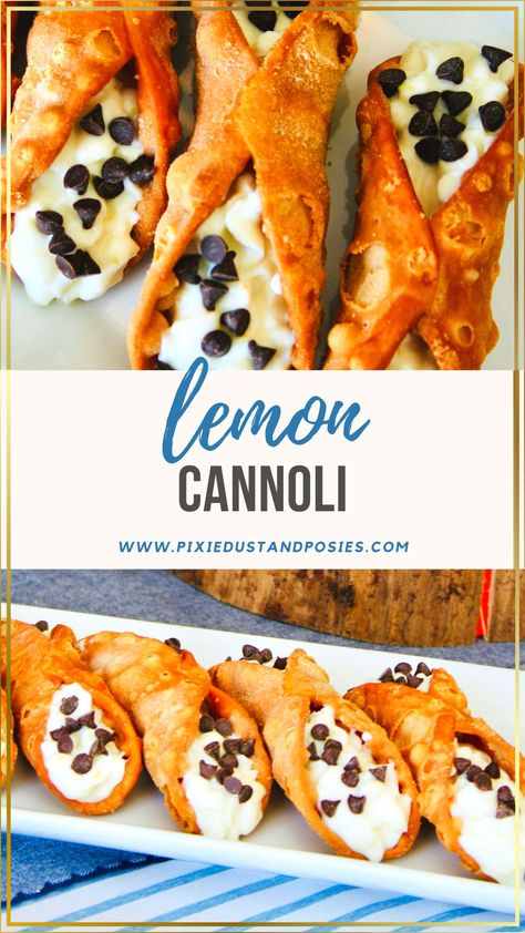 Lemon Cannoli Filling, Homemade Canolli Recipe, Lemon Cannoli, Cannoli Flavor Ideas, Cannoli Recipe Filling, Canolis Recipe, Cannoli Flavors, Cannoli Filling Flavors, Sicilian Cannoli Recipe