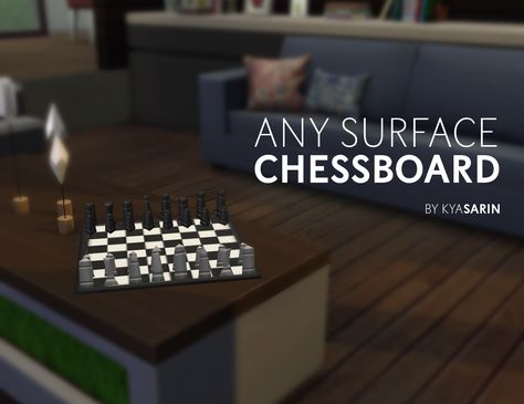 A chessboard that can be placed on any surface and is usable on surfaces that can be paired with chairs.