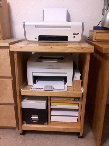 Printer Storage Ideas, Printer Desk, Printer Table, Printer Storage, Printer Cart, Printer Cabinet, Office Crafts, Craft Room Storage, Craft Room Office