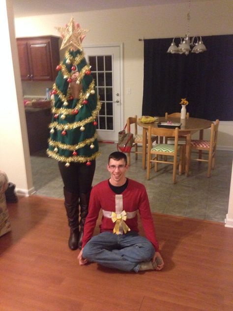 Tyler & I crafted our own ugly Christmas sweaters! #uglychristmassweater #couple Ugly Christmas Sweater Outfit, Tacky Christmas Party, Diy Christmas Sweater, Christmas Sweater Outfits, Ugly Christmas Sweater Couples, Best Ugly Christmas Sweater, Ugly Sweater Diy, Diy Ugly Christmas Sweater, Ugly Sweater Contest