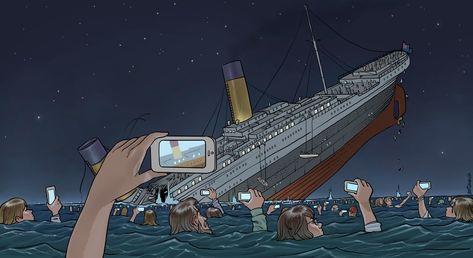 Satirical Illustrations, Meaningful Pictures, 웃긴 사진, A Cell, Memes Humor, Satire, Bones Funny, Titanic, The Words