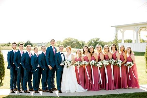 Lydee and Harrison's Romantic 'Rosewood' Wedding – Kennedy Blue Rosewood And Navy Blue Wedding, Rosewood Wedding Decor, Rosewood Wedding Color, Beach Wedding Groom Attire, Rosewood Wedding, Beach Wedding Groom, Groom Wedding Attire, Wedding Blush, Bridesmaid Dress Styles