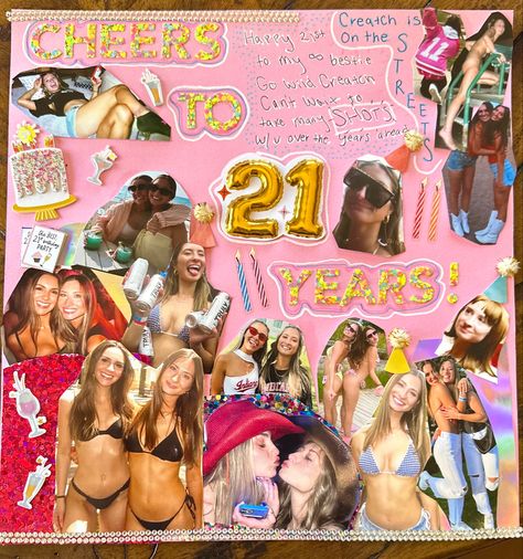 21st Birthday Photo Collage Ideas, 21er Book Pages, 21st Scrapbook Pages, 21 Letters For 21st Birthday, Funny Shotbook Page, Funny Shot Book Page, Shotbook Page 21st Page 1, Shoot Book Page Ideas, Shotbook Page 21st Ideas