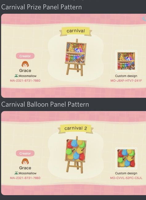 Animal Crossing Carnival Design, Carnival Floor Animal Crossing, Animal Crossing Carnival Codes, Animal Crossing Clowncore, Animal Crossing Carnival Path, Acnh Carnival Design Codes, Acnh Plaza Carnival Ideas, Acnh Carnival Path, Animal Crossing Carnival Ideas