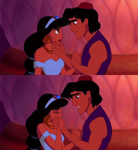 Jasmine X Aladdin, Disney Romance, Disney Cuties, Aladdin Jasmine, Disney Jasmine, Cute Disney Pictures, Cartoon Books, Aladdin And Jasmine, Disney Collage