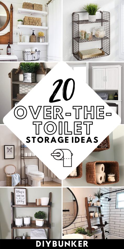 Storage For Very Small Bathroom, Ideas For Storage In Small Bathroom, Ways To Store Toilet Paper In Bathroom, Over The Toilet Shelves Diy, Style Bathroom Shelves Over Toilet, Shelf For Small Bathroom, Half Bathroom Organization, Very Small Bathroom Wall Shelves, Teeny Tiny Bathroom Ideas