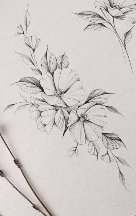 Curved Floral Tattoo Design, Fineline Flower Tattoo Design, Floral Linework, Lotusblume Tattoo, Wrist Tattoo Ideas, Flower Tattoo Ideas, Flower Tattoo Drawings, Bts Tattoos, Floral Tattoo Sleeve