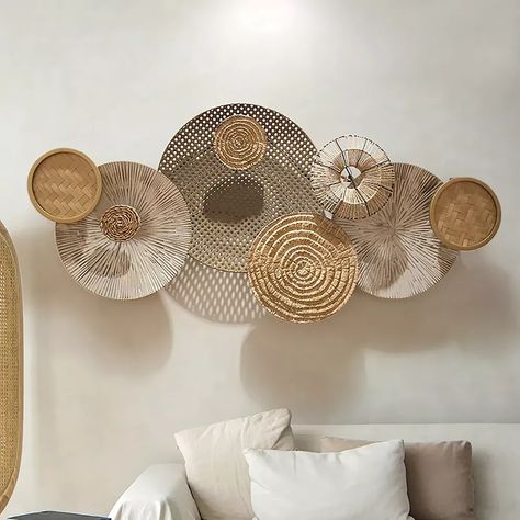 Home Decor Bedroom Wall Decoration Interior Design Rattan Wall Decor, Diy Backsplash, Wabi Sabi Style, Decor Photography, Wall Tattoo, Japandi Style, Large Wall Decor, Transitional Decor, Wooden Art