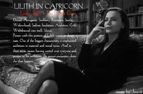 Lilith In Capricorn, Black Moon Lilith, Scorpio And Capricorn, Black Moon, Moon, Memes, Black