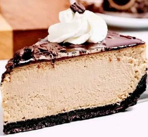 Baked Coffee Cheesecake, Chocolate Coffee Cheesecake, Coffee Cheesecake Recipes, Coffee Filling, Espresso Cheesecake, Coffee Ganache, Kahlua Coffee, Yummy Cheesecake, Entertaining Food