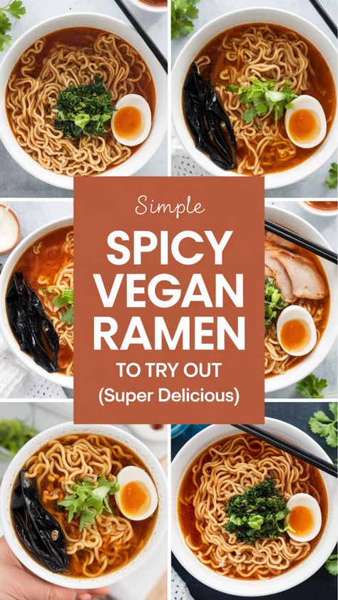 Noodles in a miso-based broth with tofu and veggies. Vegan Ramen Recipes, Soup Recipes Easy, Ramen Recipe, Vegan Ramen, Ramen Recipes, Recipes Easy Dinner, Plant Based Recipes, Easy Dinner Recipes, Recipes Easy