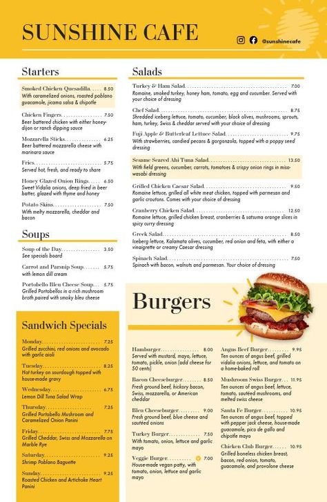 Charming Cafe Menu Cafe Lunch Menu Ideas, Cafe Breakfast Menu Ideas, Beer Battered Chicken, Breakfast Menu Ideas, Lunch Menu Ideas, Cafe Dinner, Trendy Cafe, Taco Dishes, Cafe Lunch