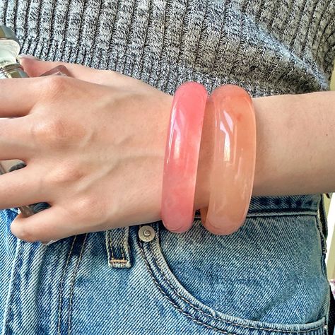 Embrace the gentle blush of admiration with our pink jade bangle, delicately veined and polished to perfection.🍊💗 #elegantblush #wearyourheart #pinkjade #summervibes #lifestyle Pink Jade Jewelry, Jade Charm, Pink Jade, Jade Bangle, Stacked Bangles, Jewelry Lookbook, Jade Jewelry, Jewellery Design, Luxury Jewelry