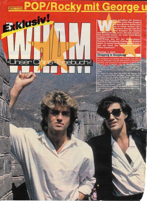 Wham Poster Vintage, Wham Poster, Room Beads, 1980s Posters, George Michael Poster, Andrew Ridgeley, Everything She Wants, George Michael Wham, 80s Bands