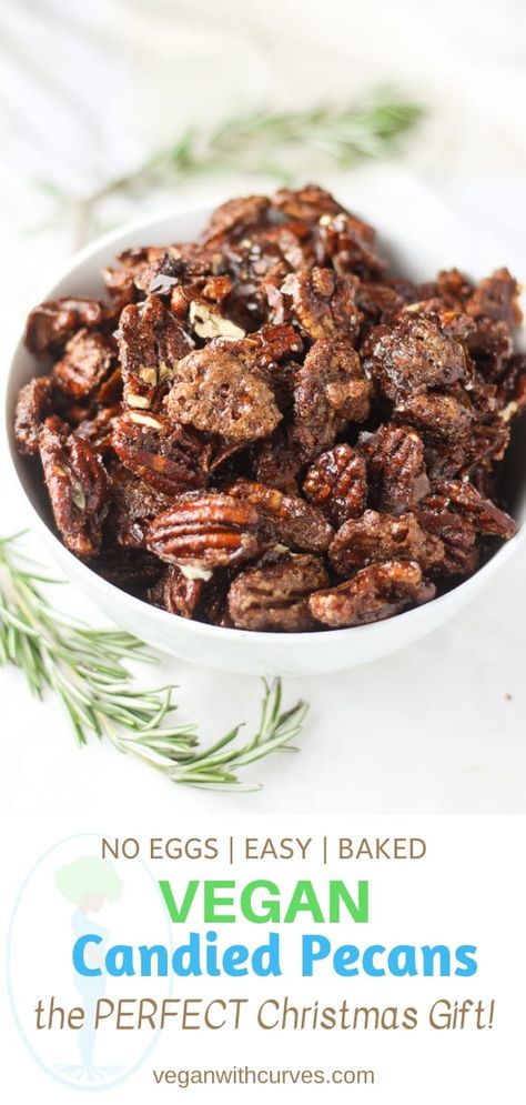 Vegan Pecan Recipes, Vegan Candy Recipes, Vegan Christmas Candy, Vegan Christmas Snacks, Healthy Candied Pecans, Sugared Nuts Candied Pecans, Vegan Candied Pecans, Vegan Holiday Appetizers, Quick Candied Pecans