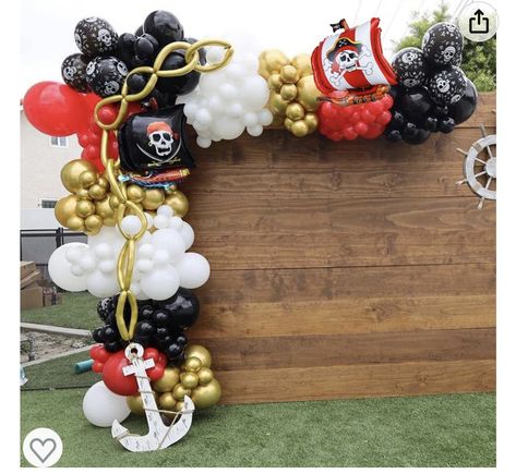 Pirate Birthday Balloons, Pirate Party Balloon Arch, Pirate Party Balloons, Pirate Balloon Garland, Pirate Balloon Arch, Pirates Of The Caribbean Birthday Party, Pirate Balloons, Superhero Balloons, Baby Shower Boys