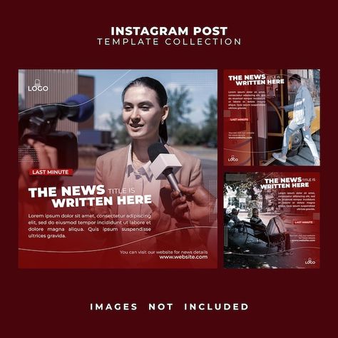 Instagram and social media triple post t... | Premium Psd #Freepik #psd #instagram-post #news-media #news #instagram-feed Instagram News Post Design, Social Media Post Layout Design, Social Media News Post Design, News Social Media Design, News Template Design, Instagram Slide Post Design, News Instagram Post, Carousel Post Instagram, News Graphic Design