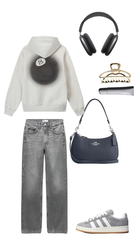 Outfit inspiration Adidas, Grey, White