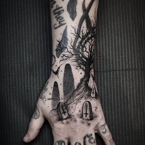 Fnaf Tattoo, Tattoo Art Ideas, Thanks Friend, Graveyard Tattoo, Symbols Tattoos, Satanic Tattoos, Meaningful Symbols, Goth Tattoo, Tattoo Inspiration Men