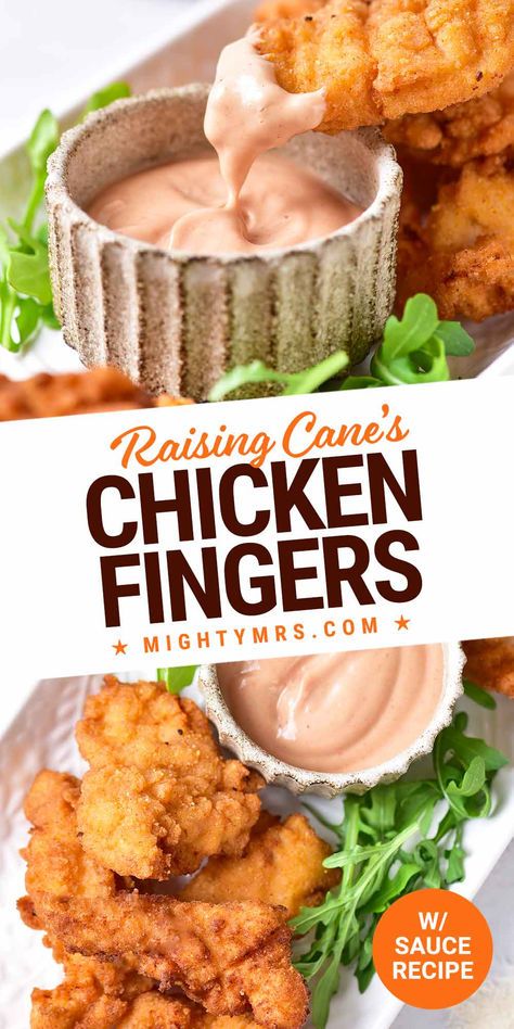 A delicious and tasty way to skip the takeout line, this copycat Raising Cane’s chicken fingers and dipping sauce recipe will satisfy your craving and is easier than you think to make at home. You'll love these extra cripsy chicken tenders made with chicken tenderloins double dipped in seasoned flour and buttermilk. Marniate in buttermilk for the same most moist and flavorful bites of chicken you know and love. Save money and enjoy your favorite restaurant dish at home! Double Fried Chicken Tenders, Ways To Make Chicken Tenders, Kid Friendly Recipes Dinner, Canes Chicken Tenders Recipe, Chicken Tender Dinner Ideas, Buttermilk Chicken Tenders, Chicken Finger, Homemade Chicken Tenders, Chicken Finger Recipes