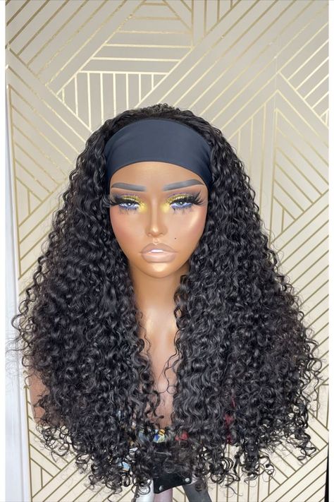 Headband Wig Curly, High Low Blouse Outfit, Head Band Wig, Band Wigs, Curly Headband Wig, Black Hair Updo Hairstyles, Diy Wig, Wigs Glueless, Headband Wig