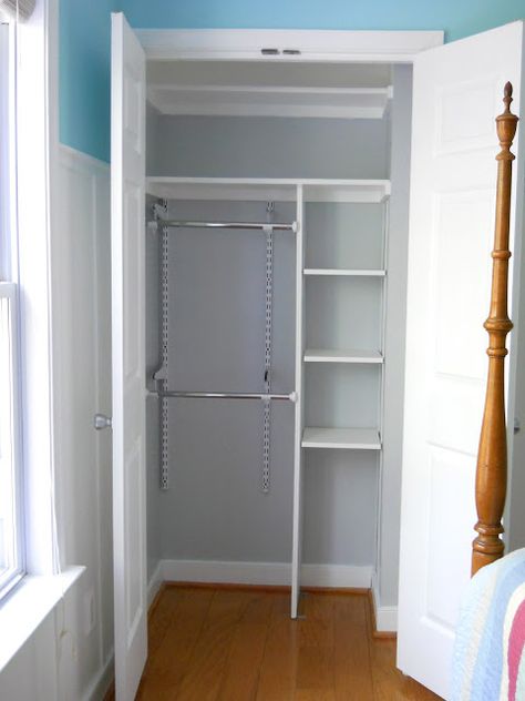 Simple Closet Layout, Airing Cupboard Into Wardrobe, Airing Cupboard Wardrobe Ideas, Airing Cupboard Ideas, Photoboth Mariage, Room Closet Makeover, Guest Room Closet, Small Closet Organization Bedroom, Diy Custom Closet