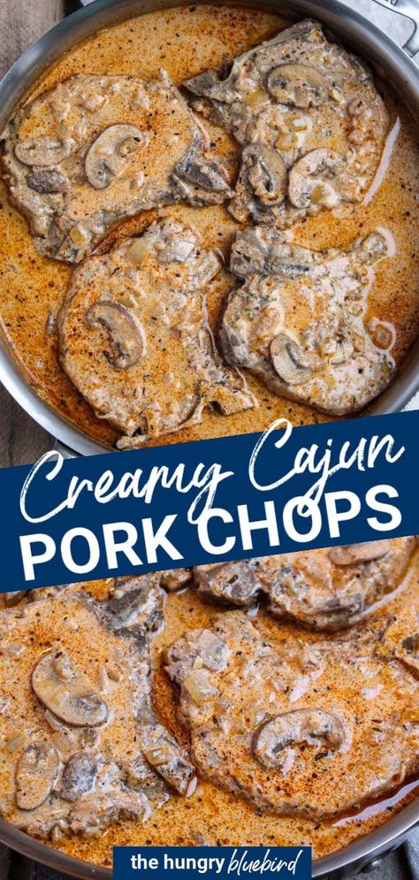 Creamy Cajun Pork Chops, Cajun Pork Chop Recipes, Spicy Pork Chop Recipes, Cajun Smothered Pork Chops, Cajun Pork Chops, Curry Pork Chops, Pork Chops Smothered, Cajun Pork, Cajun Cream Sauce