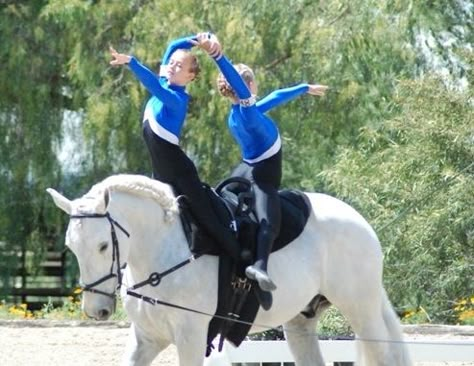 Learn to Ride at The Riding Academy in Menifee, CA Vaulting Horses, Equestrian Vaulting, Vaulting Equestrian, Competitive Dance, Horse Vaulting, Mystic Girls, Trick Riding, Tack Shop, Western Riding