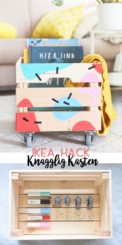 IKEA Hack für Kinder: KNAGGLIG-Kasten Makeover mit den PINTOR-Markern Ikea Montessori Hacks, Ikea Montessori, Trofast Ikea, Ikea Hack Kids, Ikea Kids Room, Ikea Kids, Ikea Hack Ideas, Ikea Furniture Hacks, Diy Ikea Hacks