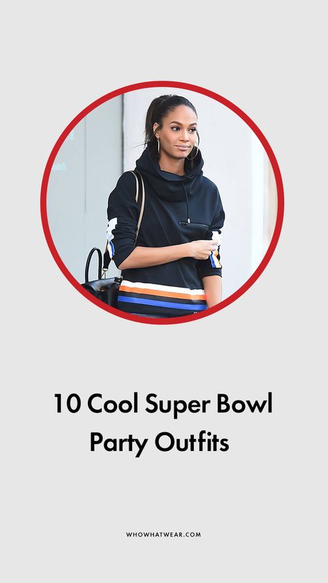 What to wear to a Super Bowl party Celebrity Superbowl Outfit, What To Wear To A Super Bowl Party, Super Bowl Outfits For Women 2024, Cute Super Bowl Outfits For Women, Superbowl Outfits Women What To Wear, Superbowl Fits, Super Bowl Party Outfit, Super Bowl Clothes Outfit, Superbowl Party Outfit Women